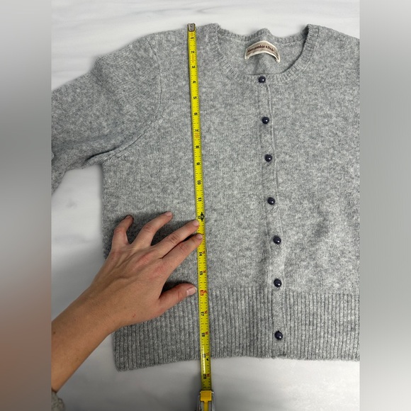 Abercrombie Fitch A&F Crew Neck Sweater Grey Gray Pearl Style Buttons Large L - Picture 6 of 6